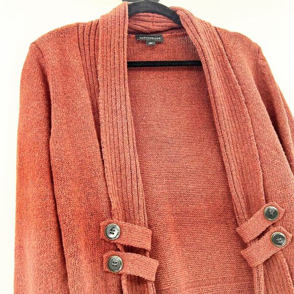 Fortune Ivy Women's Red Long Sleeve Open Cardigan Sweater Top Size XS - Picture 3 of 6